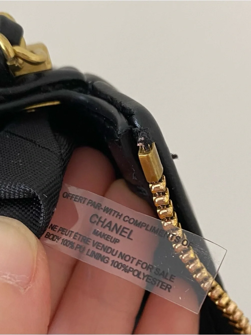 New in Box Chanel Makeup GWP Black Quilted Faux Leather 19 Hobo Shoulder Bag